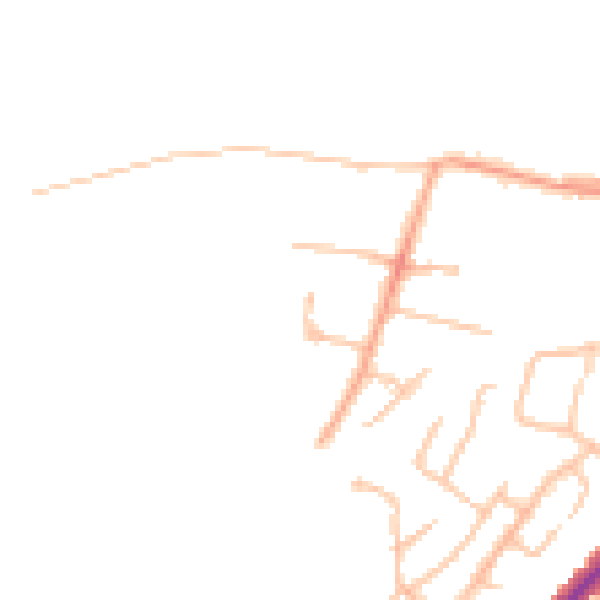 Daytime road noise heatmap for DY8 2XU