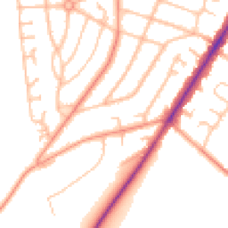 Daytime road noise heatmap for DY8 3AF