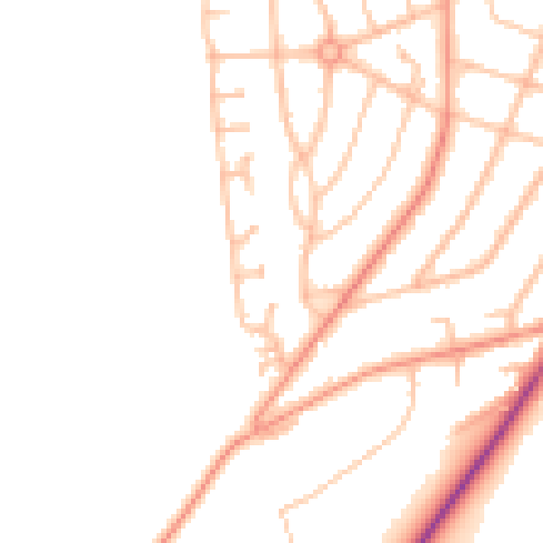 Daytime road noise heatmap for DY8 3JQ