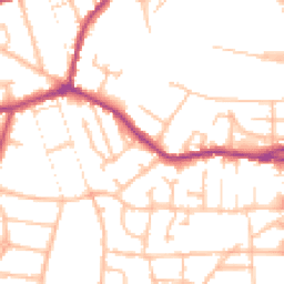 Daytime road noise heatmap for DY8 3PY