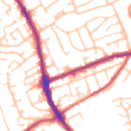 Daytime road noise heatmap for DY8 4BB