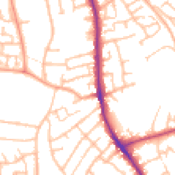 Daytime road noise heatmap for DY8 5BH