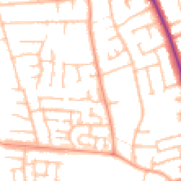 Daytime road noise heatmap for DY8 5PA