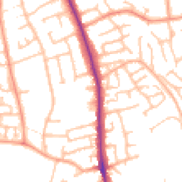 Daytime road noise heatmap for DY8 5QJ