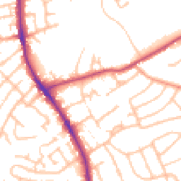 Daytime road noise heatmap for DY8 5SZ