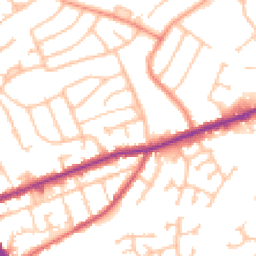 Daytime road noise heatmap for DY8 5XS