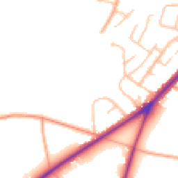 Daytime road noise heatmap for DY9 0BE