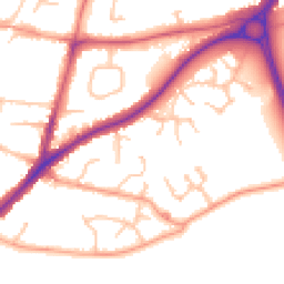 Daytime road noise heatmap for DY9 0BQ