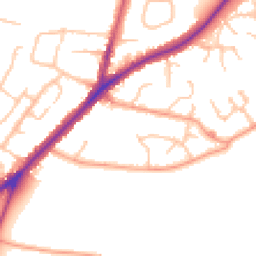 Daytime road noise heatmap for DY9 0EA