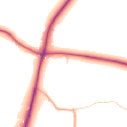 Daytime road noise heatmap for DY9 0FA