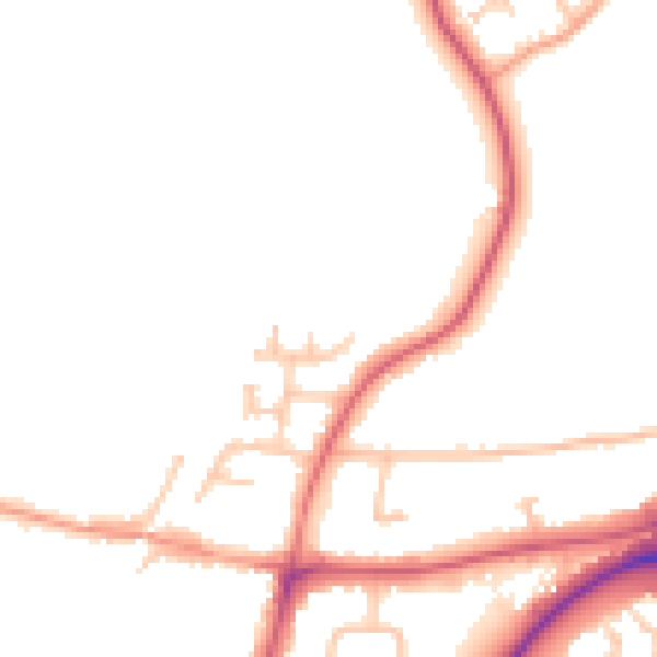 Daytime road noise heatmap for DY9 0PP