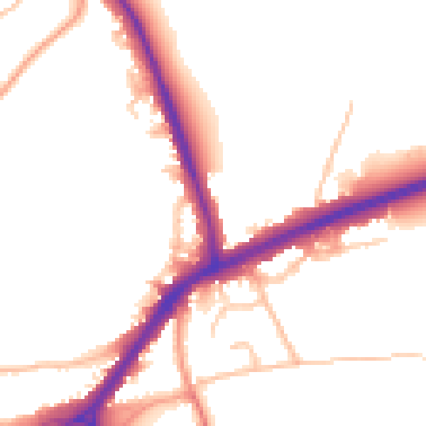 Daytime road noise heatmap for DY9 0QT