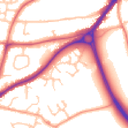 Daytime road noise heatmap for DY9 0WA