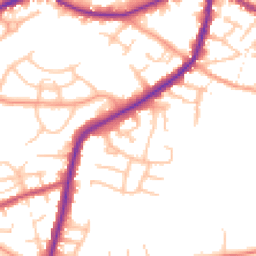 Daytime road noise heatmap for DY9 7EP