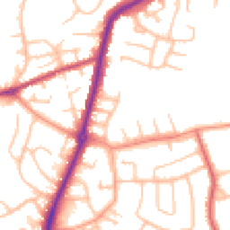 Daytime road noise heatmap for DY9 7HY