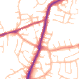 Daytime road noise heatmap for DY9 7LA