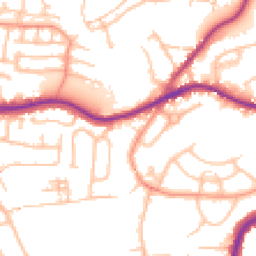Daytime road noise heatmap for DY9 7PT