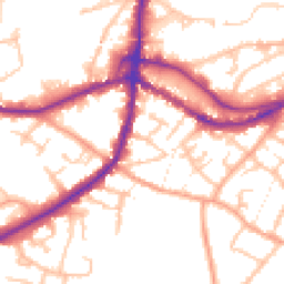 Daytime road noise heatmap for DY9 8DE