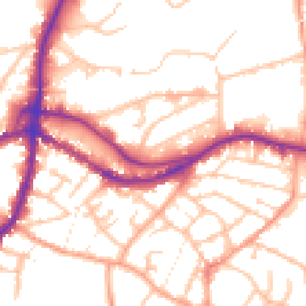 Daytime road noise heatmap for DY9 8JL