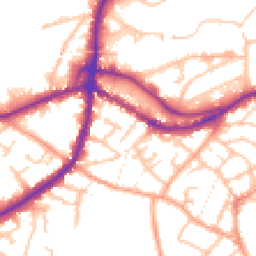 Daytime road noise heatmap for DY9 8LS