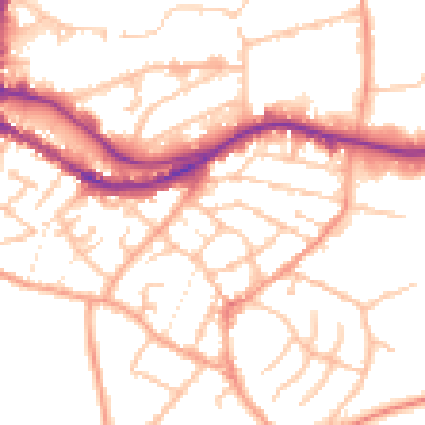 Daytime road noise heatmap for DY9 8TN