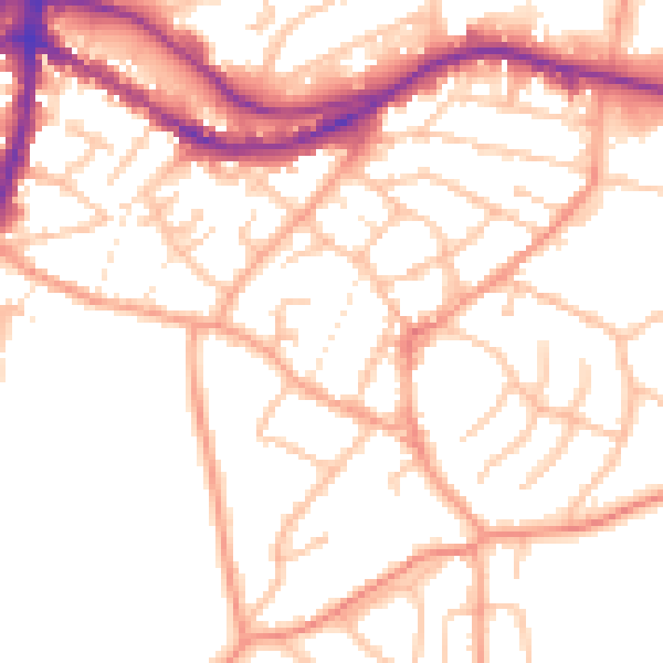 Daytime road noise heatmap for DY9 8UT