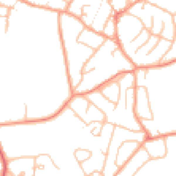 Daytime road noise heatmap for DY9 8XJ