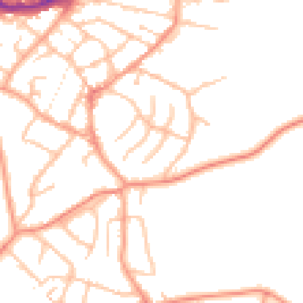 Daytime road noise heatmap for DY9 8XZ