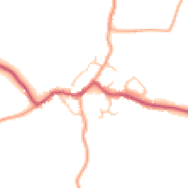 Daytime road noise heatmap for DY9 9AN