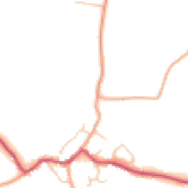 Daytime road noise heatmap for DY9 9SR
