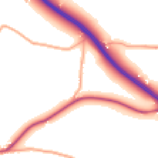 Daytime road noise heatmap for DY9 9TS