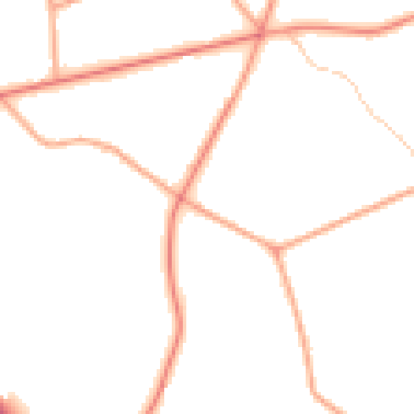 Daytime road noise heatmap for DY9 9XD