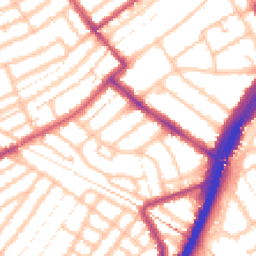 Daytime road noise heatmap for E11 1DA
