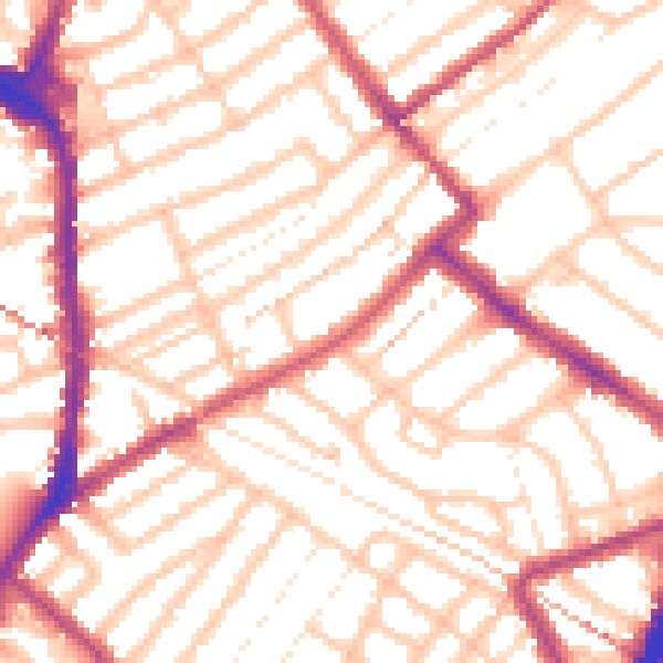 Daytime road noise heatmap for E11 1DU