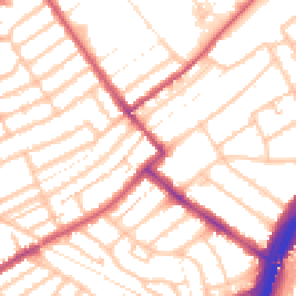 Daytime road noise heatmap for E11 1LJ