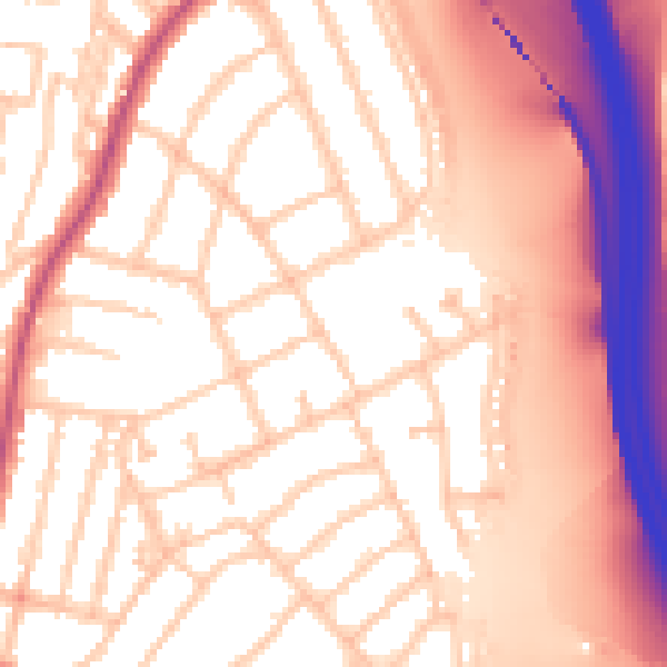 Daytime road noise heatmap for E11 2DD