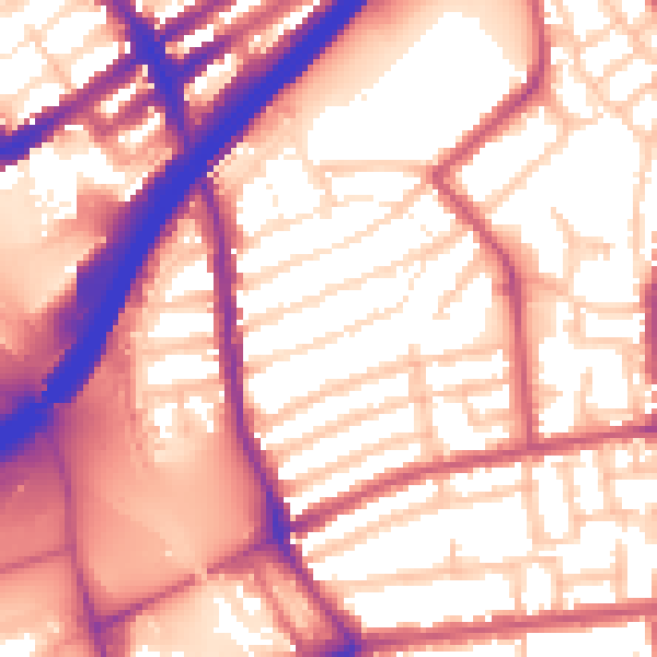 Daytime road noise heatmap for E11 4HF
