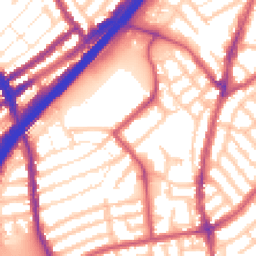 Daytime road noise heatmap for E11 4JF