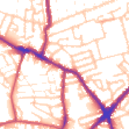 Daytime road noise heatmap for E13 0AB