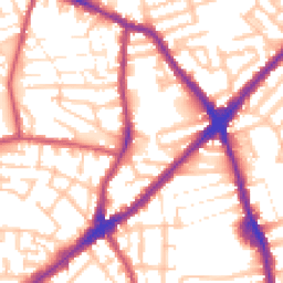 Daytime road noise heatmap for E13 0AN