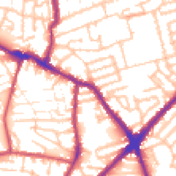 Daytime road noise heatmap for E13 0AP