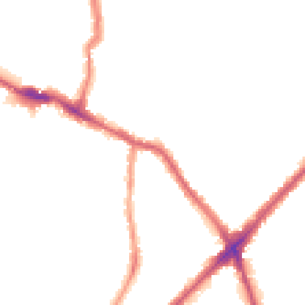Night-time road noise heatmap for E13 0AP
