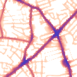 Daytime road noise heatmap for E13 0AW