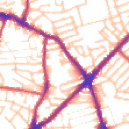 Daytime road noise heatmap for E13 0BD