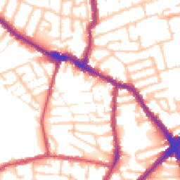 Daytime road noise heatmap for E13 0BS