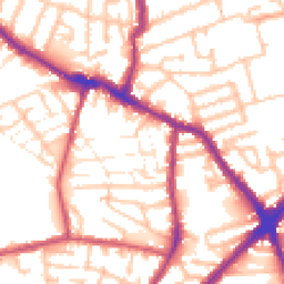 Daytime road noise heatmap for E13 0BU