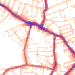 Daytime road noise heatmap for E13 0BX