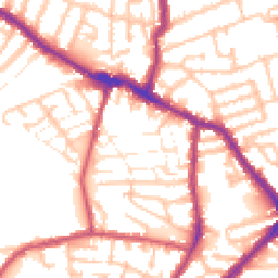 Daytime road noise heatmap for E13 0BY