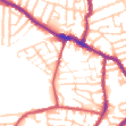 Daytime road noise heatmap for E13 0DE
