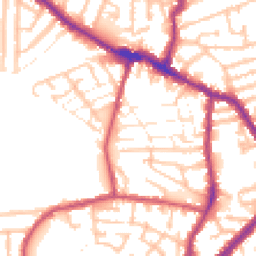 Daytime road noise heatmap for E13 0DG